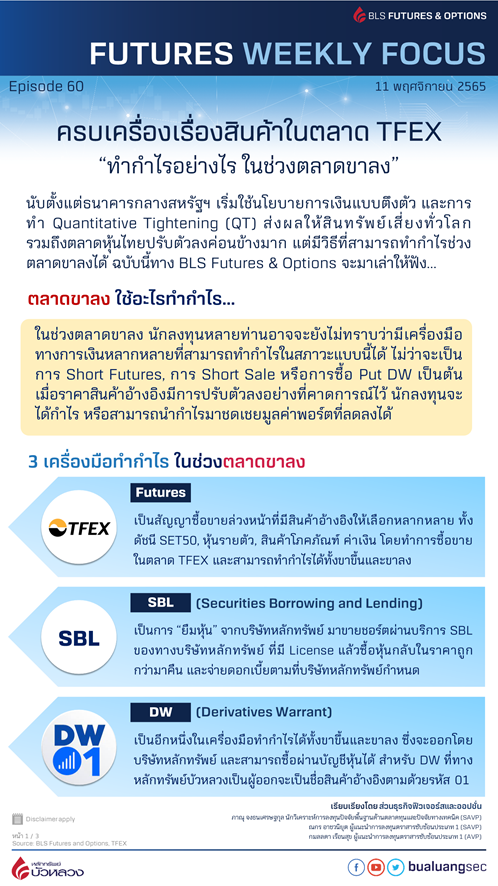 ทำกำไรอย่างไร ในช่วงตลาดขาลง2