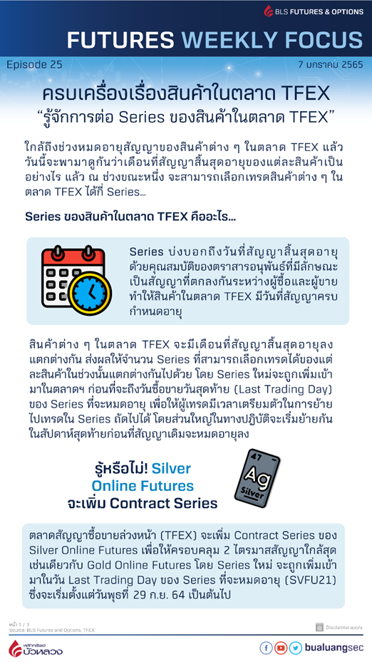 รู้จักการต่อ Series ของสินค้าในตลาด TFEX2