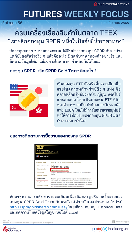 เจาะลึกกองทุน SPDR หนึ่งในปัจจัยชี้นำราคาทอง2
